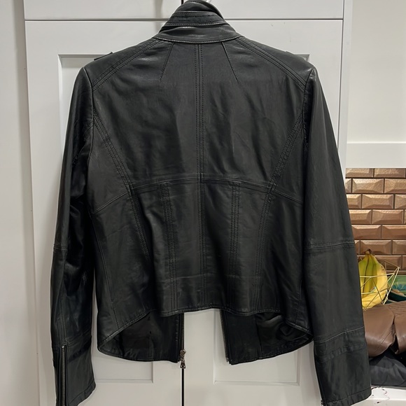 DANIER Black Leather Jacket - Picture 3 of 4